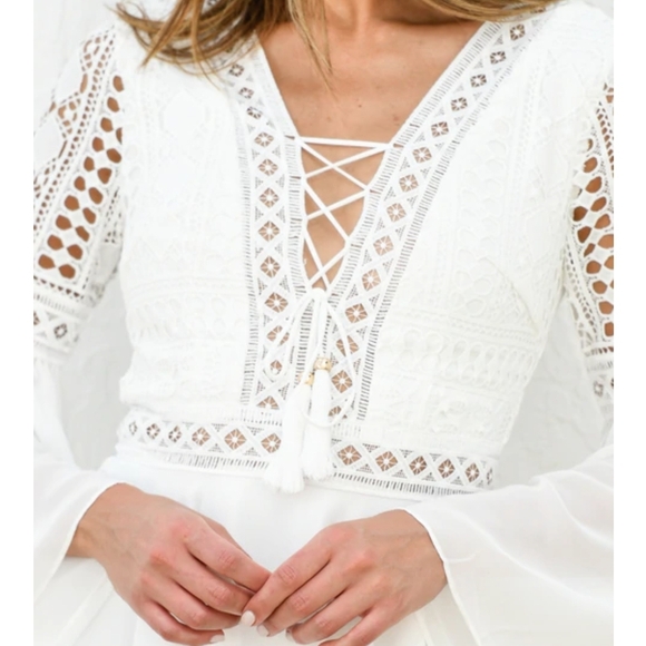 Jemma's Fashion Boutique Elegant White Lace "Zoey" Dress - Picture 4 of 9